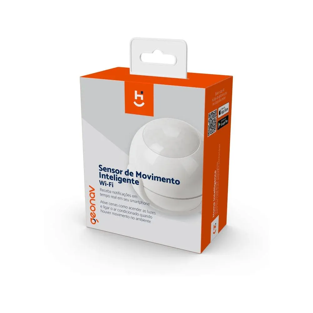 Sensor Inteligente de Movimento Geonav Home Intelligence, Wi-Fi, Branco - HISSMV