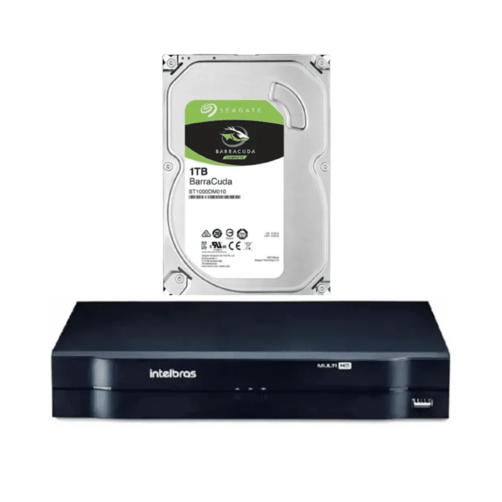 Dvr Gravador Intelbras, 4 Canais, FULL HD + HD 1tb