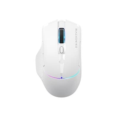 Mouse gamer Machenike L8 pro, RGB, Support 8K, 2.4GHz Wireles + DOCK RGB, Carregamento Sem Fio, Branco - JJ02G3006