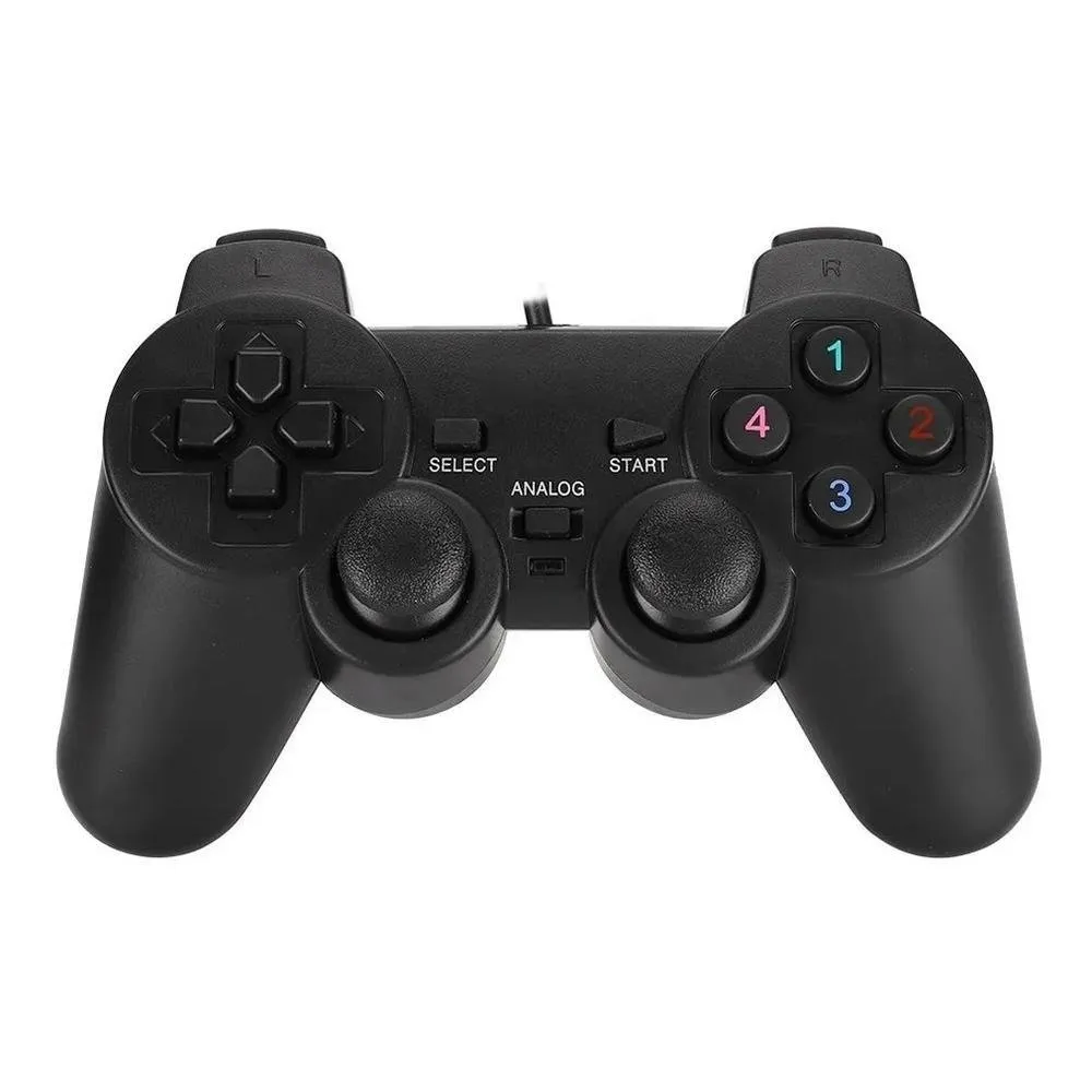 Joystick Gamme Para Playstation 2 Controle Preto Analógico Ps2
