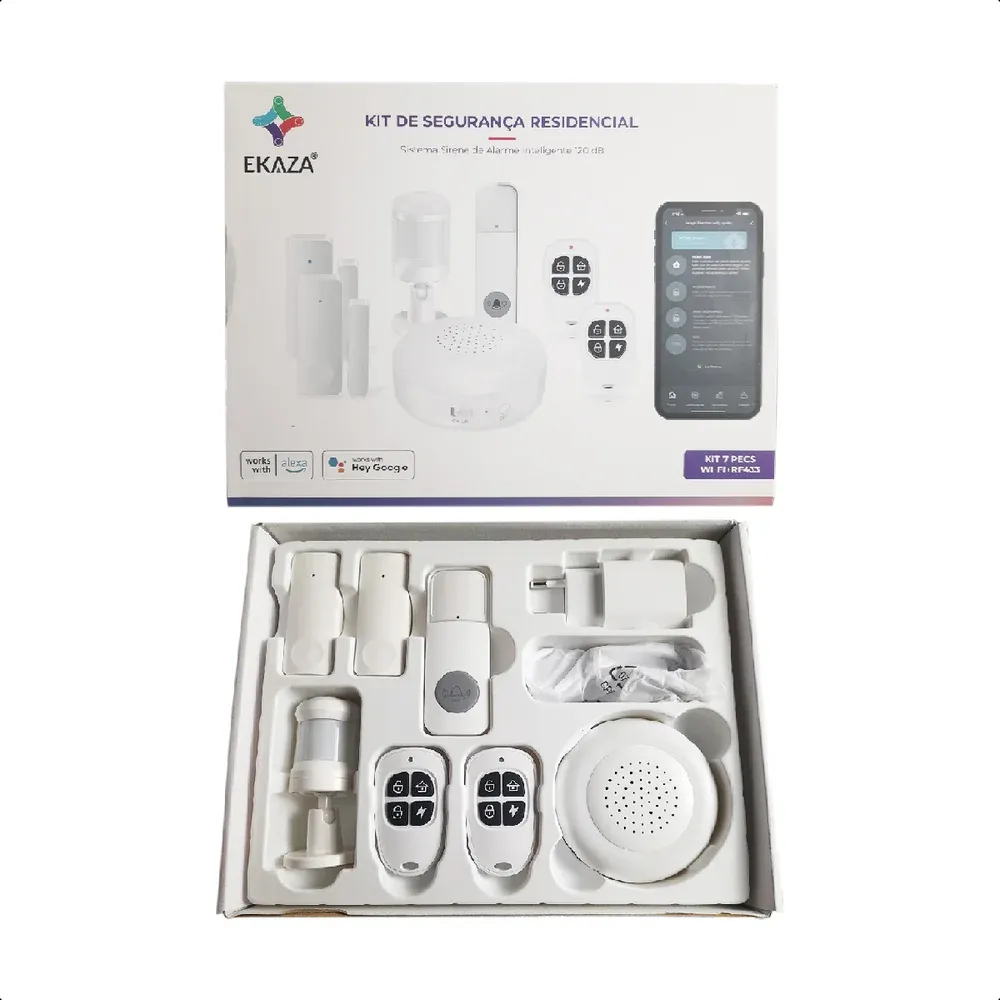 Kit Segurança Residencial Alarme Inteligente Sirene Ekaza