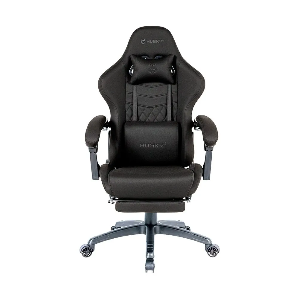 Cadeira Gamer Husky Tempest 700, Até 145kg, Almofadas, Reclinável 150º, Tecido, Descanso para Pés, Preta - HCG700PTT