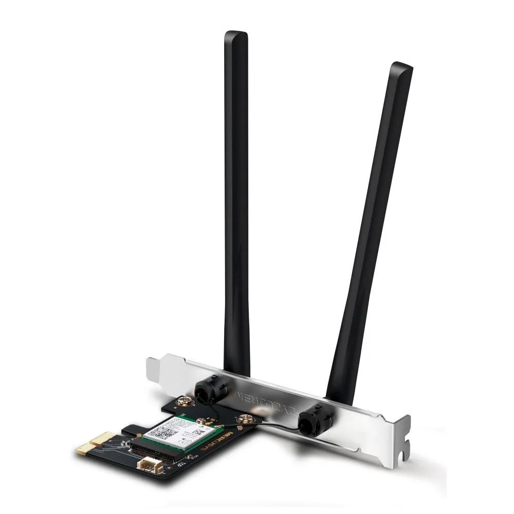 Adaptador de Rede Mercusys MA80XE, Sem Fio, 2402 Mbps, 2 Antenas, Preto - MA80XE