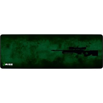 Mousepad Gamer Rise Mode Speed, Sniper, Estendido (900x300mm), Verde, Borda Costurada - RG-MP-06-SNP