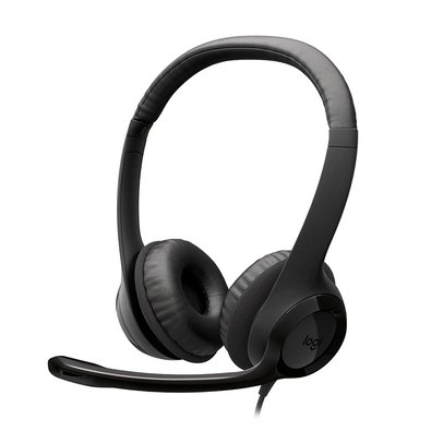 Headset Logitech H390, Controles de Áudio Integrado, Microfone com Redução de Ruído, USB-C, Preto - 981-001575