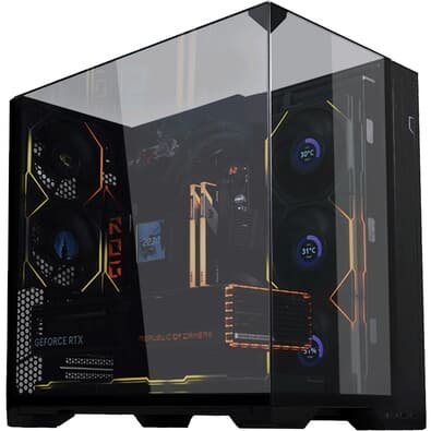 Gabinete Gamer Lian Li O11 Vision Compact, E-ATX, Lateral em Vidro Temperado, Sem FANs, Preto - O11VPX-M BLACK