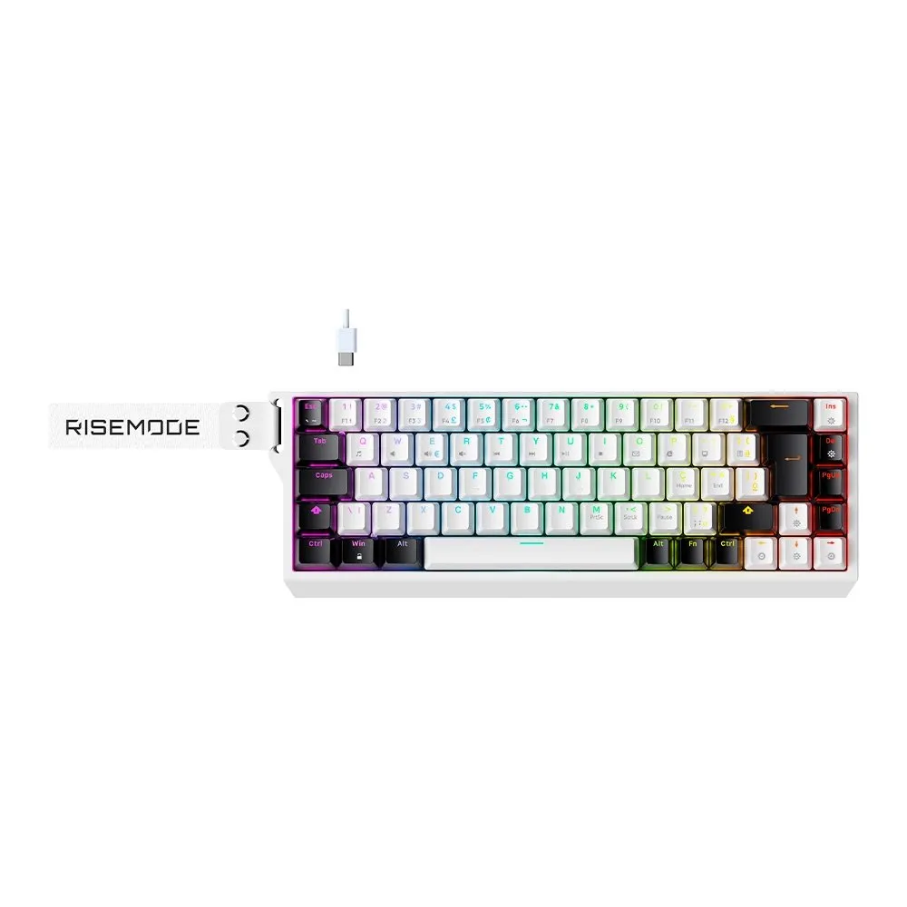 Teclado Magnético Gamer Rise Mode GM1 Pro, ARGB, Magnético OTK PRO, USB 3.0, Branco - RM-TCM-GM1M-PRO-W