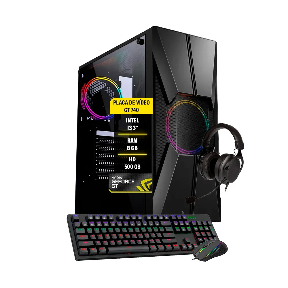 PC Gamer Hércules, Intel I3, GT 730 4GB 8GB, 500GB, Wi-Fi