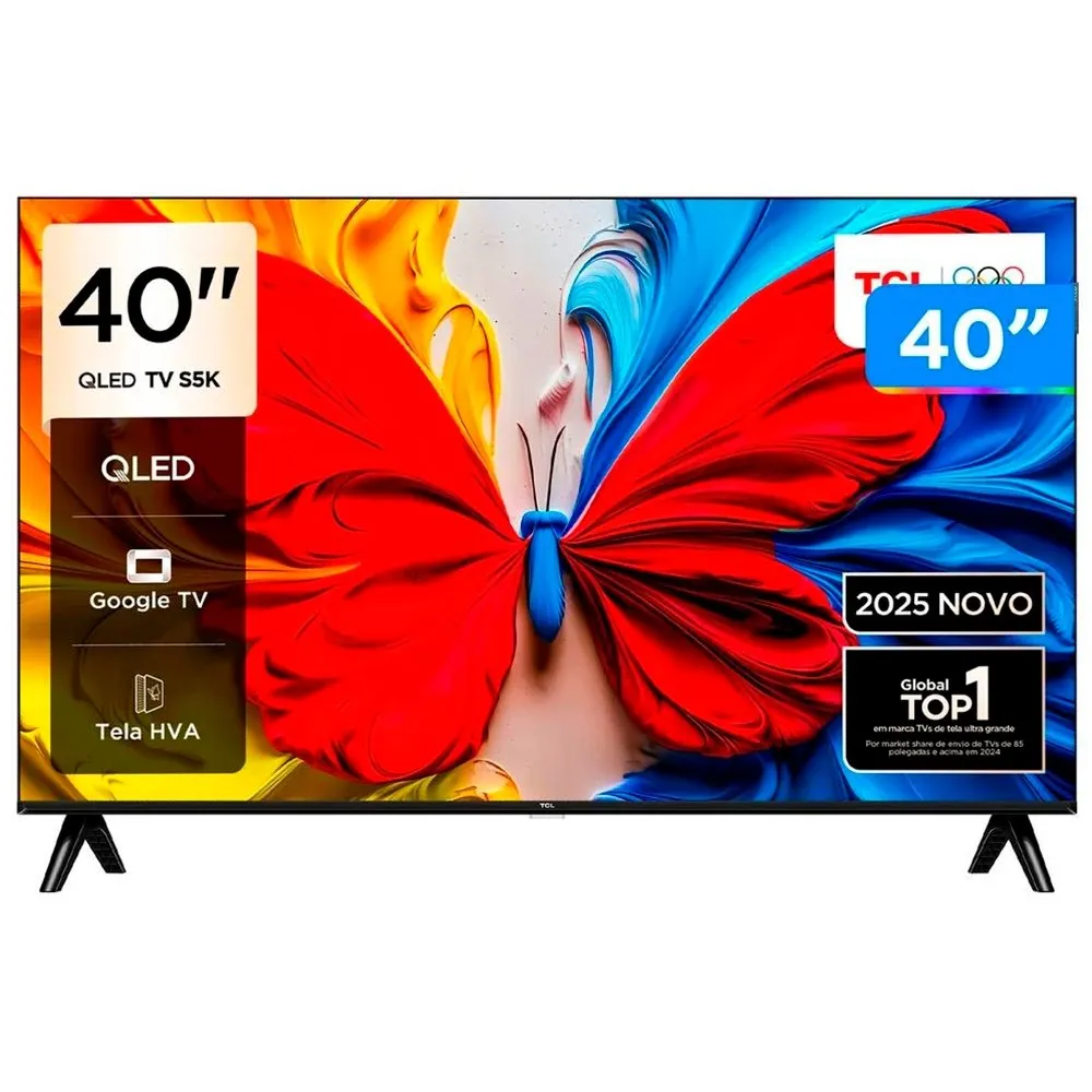 Smart TV 40"" TCL Full HD QLED 40S5K Google TV 2 HDMI