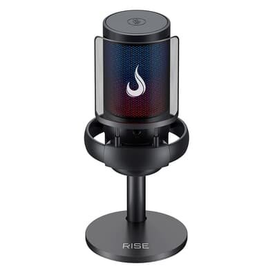 Microfone Gamer De Mesa Rise Mode Elite 05, RGB, USB-C, Preto - RM-ME-05-B