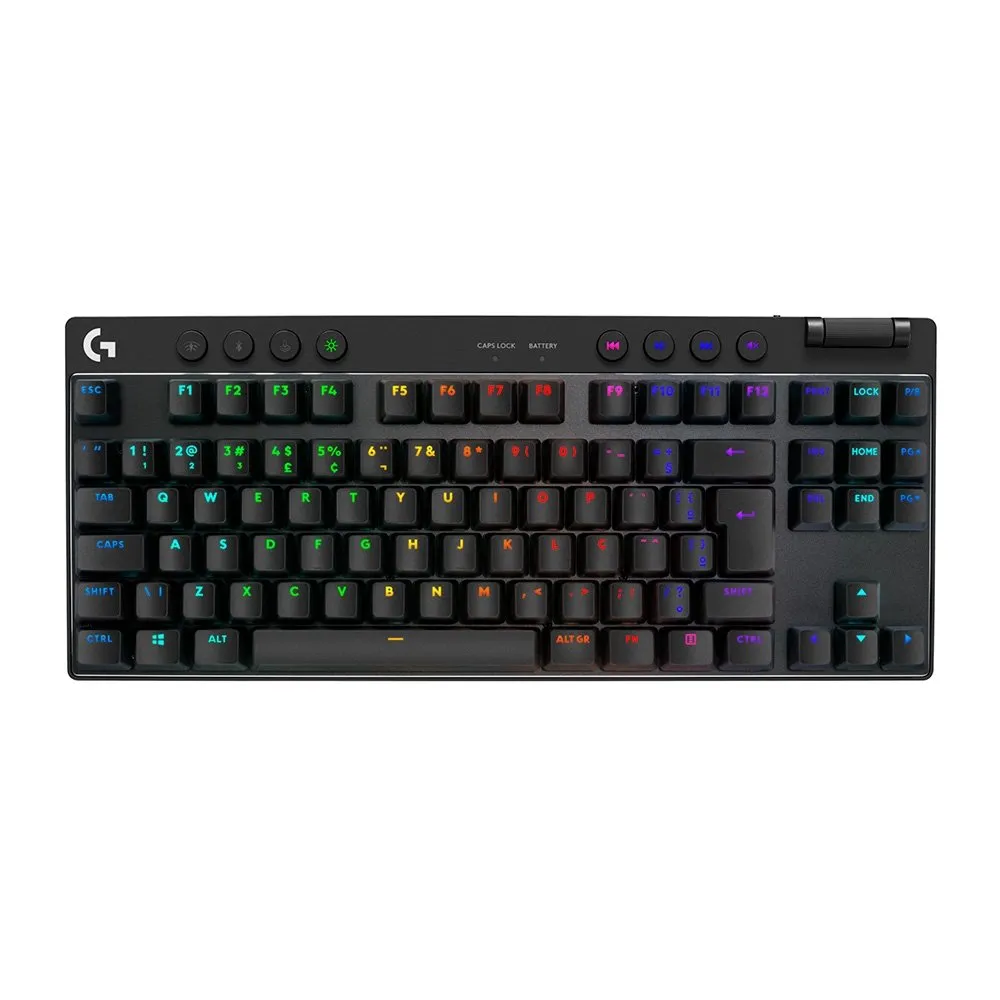 Teclado Gamer Sem Fio Logitech G Pro X com design TKL, Layout US, RGB LIGHTSYNC e Switch Exclusivo GX Brown Tactile, Preto- 920-012127