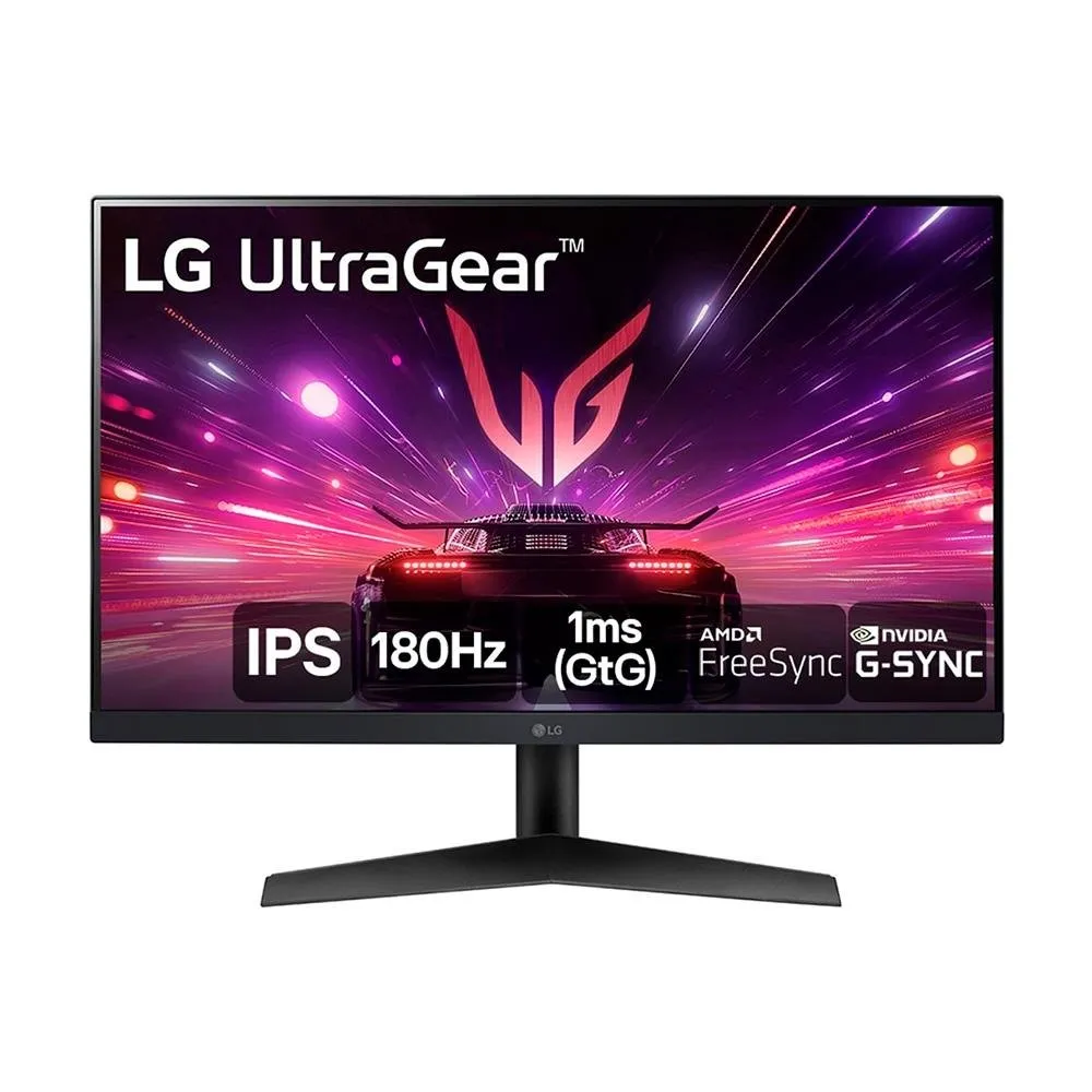 "Monitor Gamer LG UltraGear 24"", FHD, 180Hz, 1ms, IPS, DP e HDMI, HDR10, FreeSync, G-Sync - 24GS60F-B"