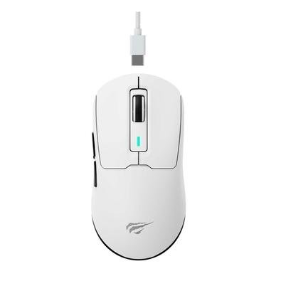 Mouse Gamer Sem Fio Havit MS969SE White, 8000 DPI, 6 Botões, Wireless, Bluetooth e USB-C, Branco