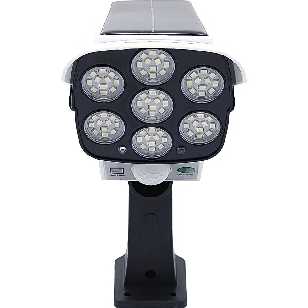 Luminária Solar Com Sensor De Movimento LED Smd 77x Com Bateria De Lítio