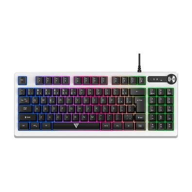 Teclado Gamer Force One Spectre, RGB, Formato Especial De Membrana, Branco - FR.TC.SP.01