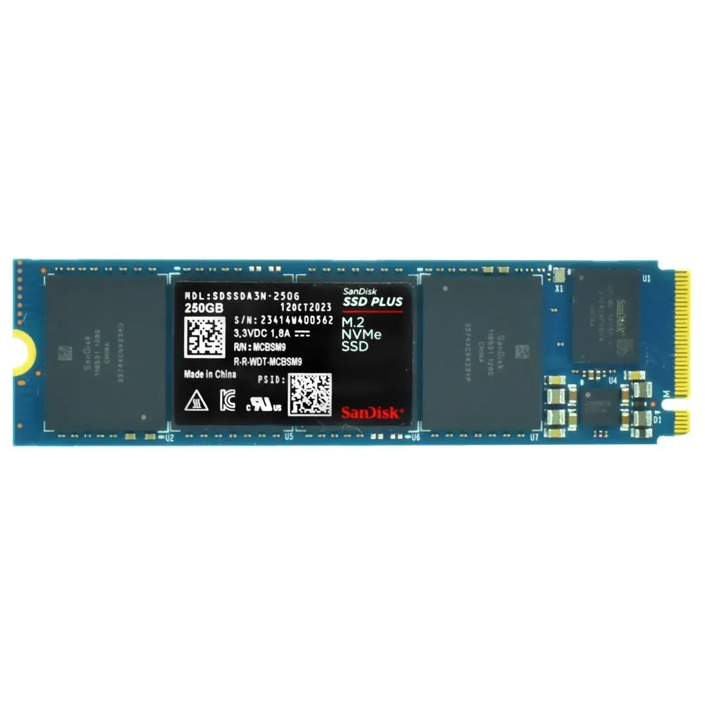 SSD Sandisk Plus 250GB, M.2 2280 NVMe Pcie Gen3 - Sdssda3n-250g-G26