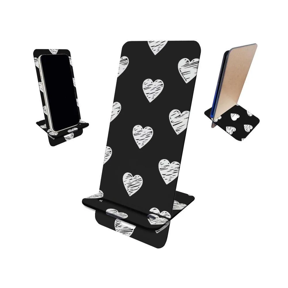 Porta Celular Mdf, Coração Grande Fundo Preto