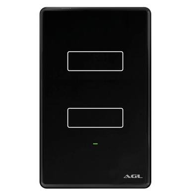 Interruptor Smart AGL Com Wifi, Touch Screen 2 Tecla, Preto - 1106113