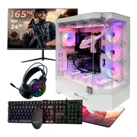 PC Gamer Completo Amd Ryzen 5 5600gt 16gb 3200mhz (radeon Vega 7), B550m, 480GB M.2, 500w, Wc White 240mm, Monitor 24 165hz 1ms, Neologic - Nli87572 U Unica Unica