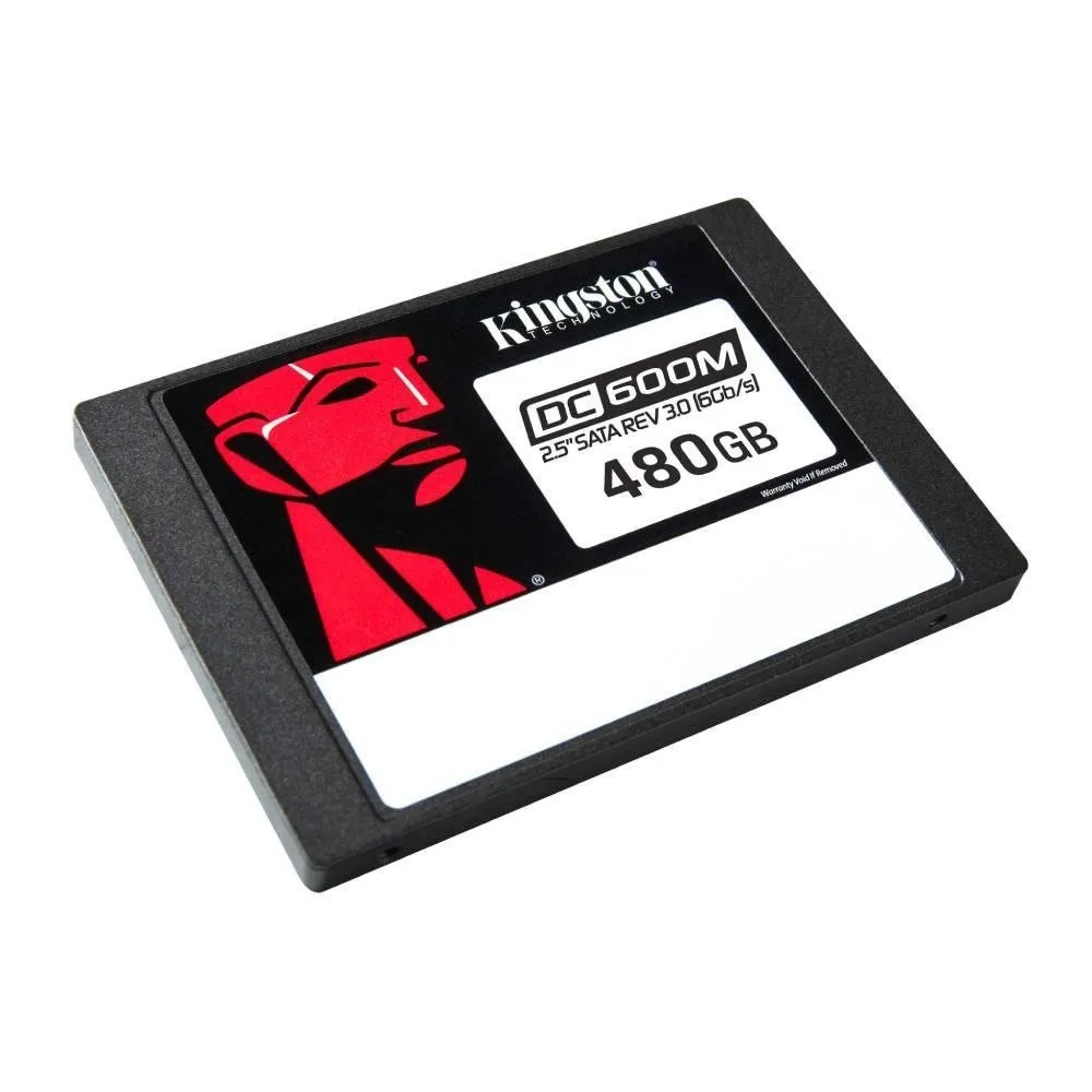 "SSD Kingston DC600M Mixed-Use, 480GB, SATA III, 2.5"", Leitura: 560 MB/s, Gravação: 470 MB/s, para Servidor, Preto - SEDC600M/480G"