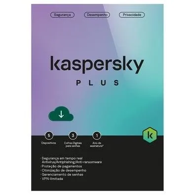 Kaspersky Antivírus Plus  5 Dispositivos 1 Ano, Digital para Download - KL1042KDEFS