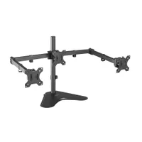 "Suporte Ergonômico Articulado de Mesa, 3 Monitores 13"" a 27"", Ajuste de Altura, Suporta até 7kg por Monitor, Preto, T1236N, ELG"