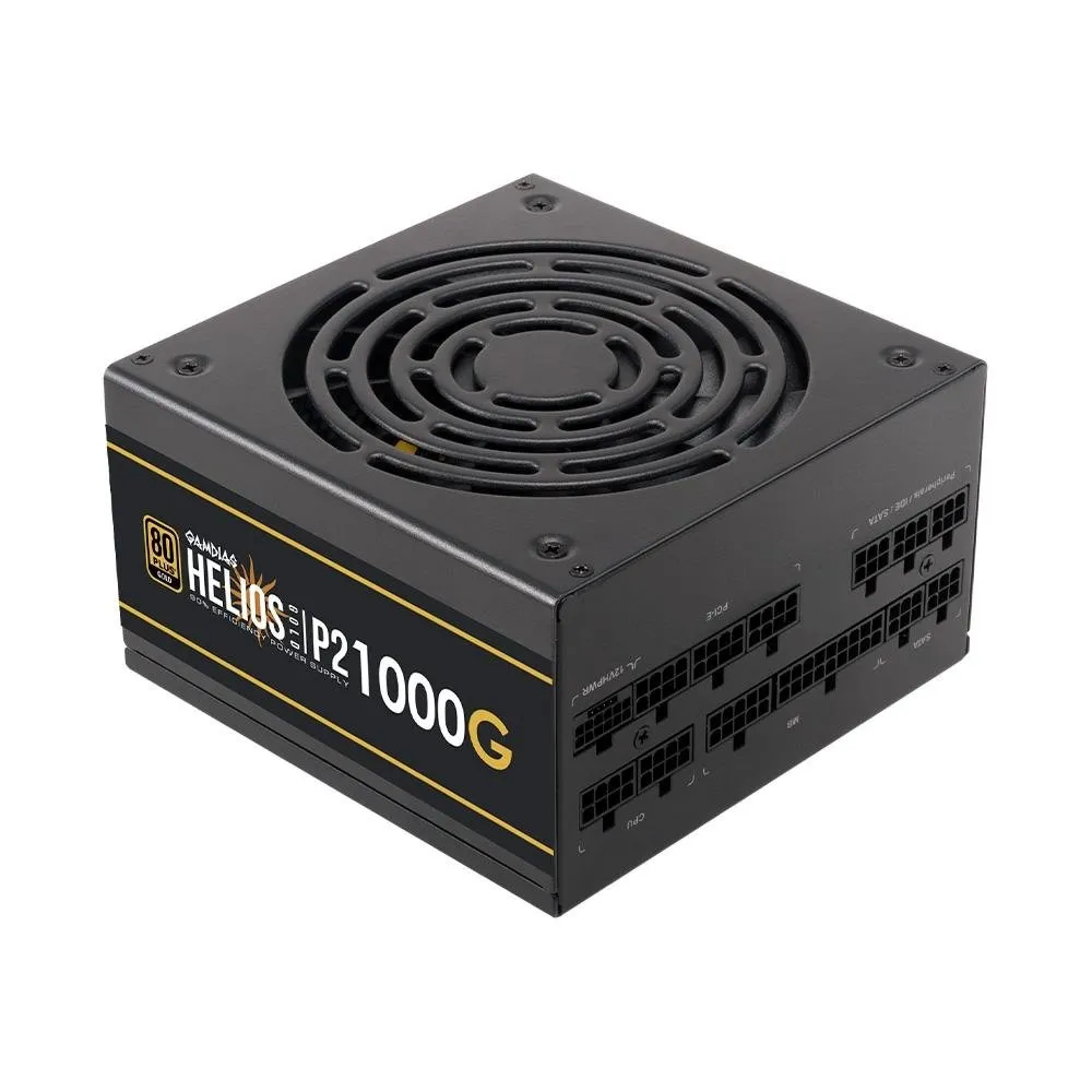 Fonte Gamdias Helios P2-1000G, 1000W, 80 Plus Gold, Sem Cabo, Preto - HELIOS P2-1000G L.A