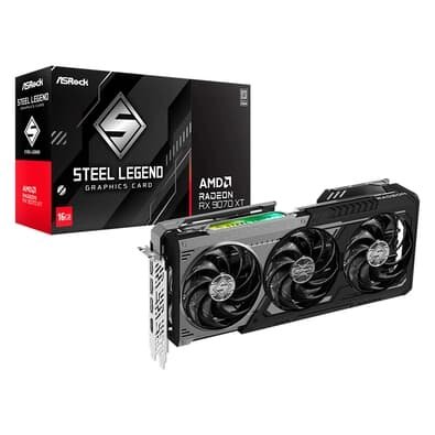 Placa de Vídeo ASRock RX 9070 XT SLD 16G AMD Radeon, ARGB, 16GB, GDDR6, FidelityFX, RDNA 4 - 90-GA5VZZ-00UANF