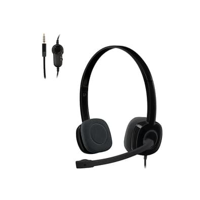 Headset com fio Logitech H151 com Microfone com Redução de Ruído e Conexão 3,5mm - 981-000587