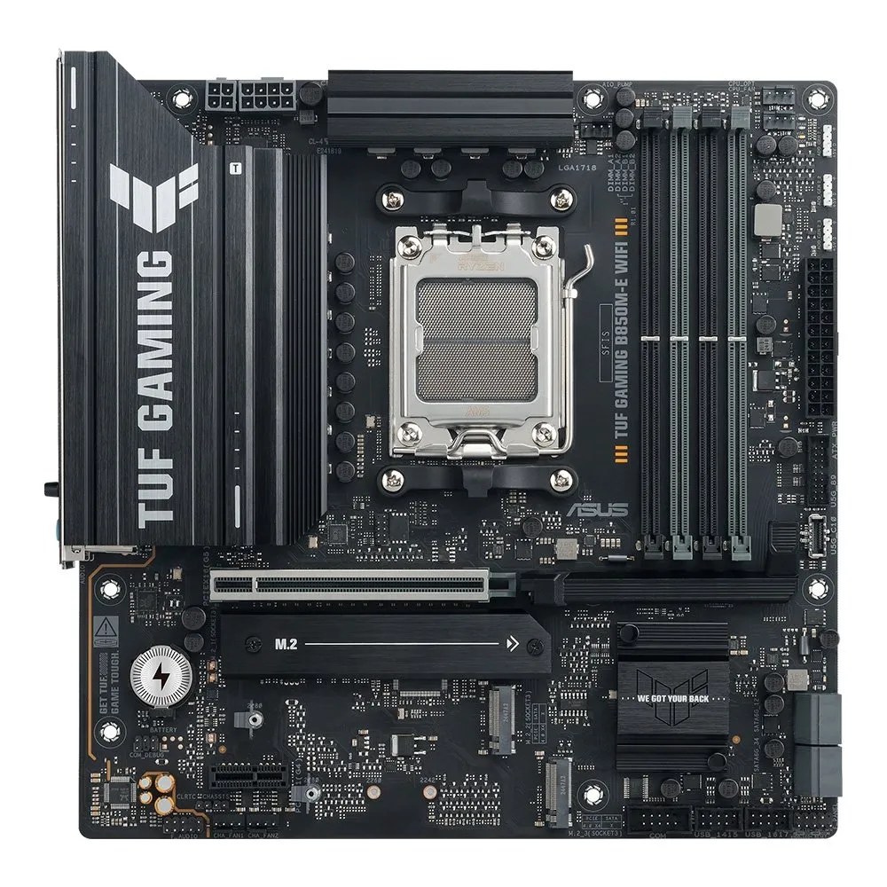 Placa Mãe ASUS TUF GAMING B850M-E WIFI, AMD AM5, mATX, DDR5, Wi-fi 6E, Bluetooth, Preto - 90MB1LS0-M0EAY0