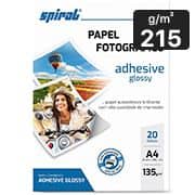 Papel fotográfico A4, 215g/m Glossy paper adesivo, Spiral - PT 20 FL
