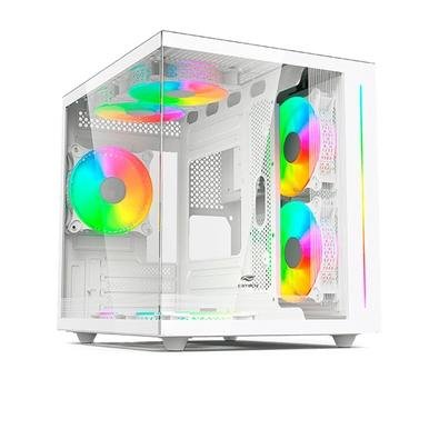 Gabinete Gamer C3Tech Gaming Aquarius MT-G810WH, Mini Tower, Micro ATX, Lateral em Vidro Temperado, Sem FANs, Branco - MT-G810WH