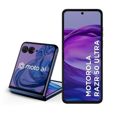 "Smartphone Motorola Razr 50 Ultra, 512GB, 24GB RAM, Câmera Dupla 50MP, Tela dobrável 6.9"" Externa 4"", Moto AI, Azul - PB1T0051BR"