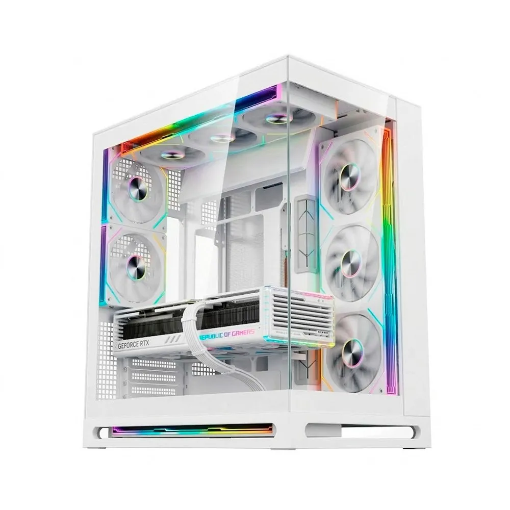 Gabinete Gamer Liketec Cygnus Snow, ATX, Mid Tower, Vidro Temperado, Branco - LT-GB-CYGNUS-SNOW-V1