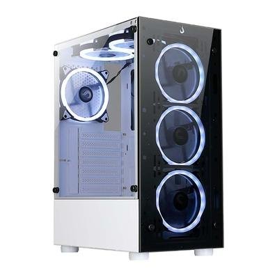 Gabinete Gamer Rise Mode Glass 06X Frost, Mid Tower, ATX, Frontal e Lateral em Vidro Temperado, Sem FANs, Branco - RM-WT-06X-FW