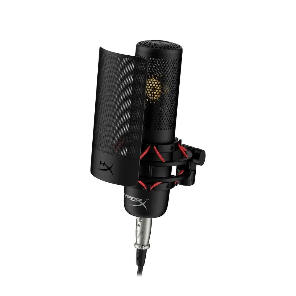Microfone Condensador HyperX ProCast, Cardioide, Antivibração, Antichoque, XLR Profissional, Preto - 699Z0AA