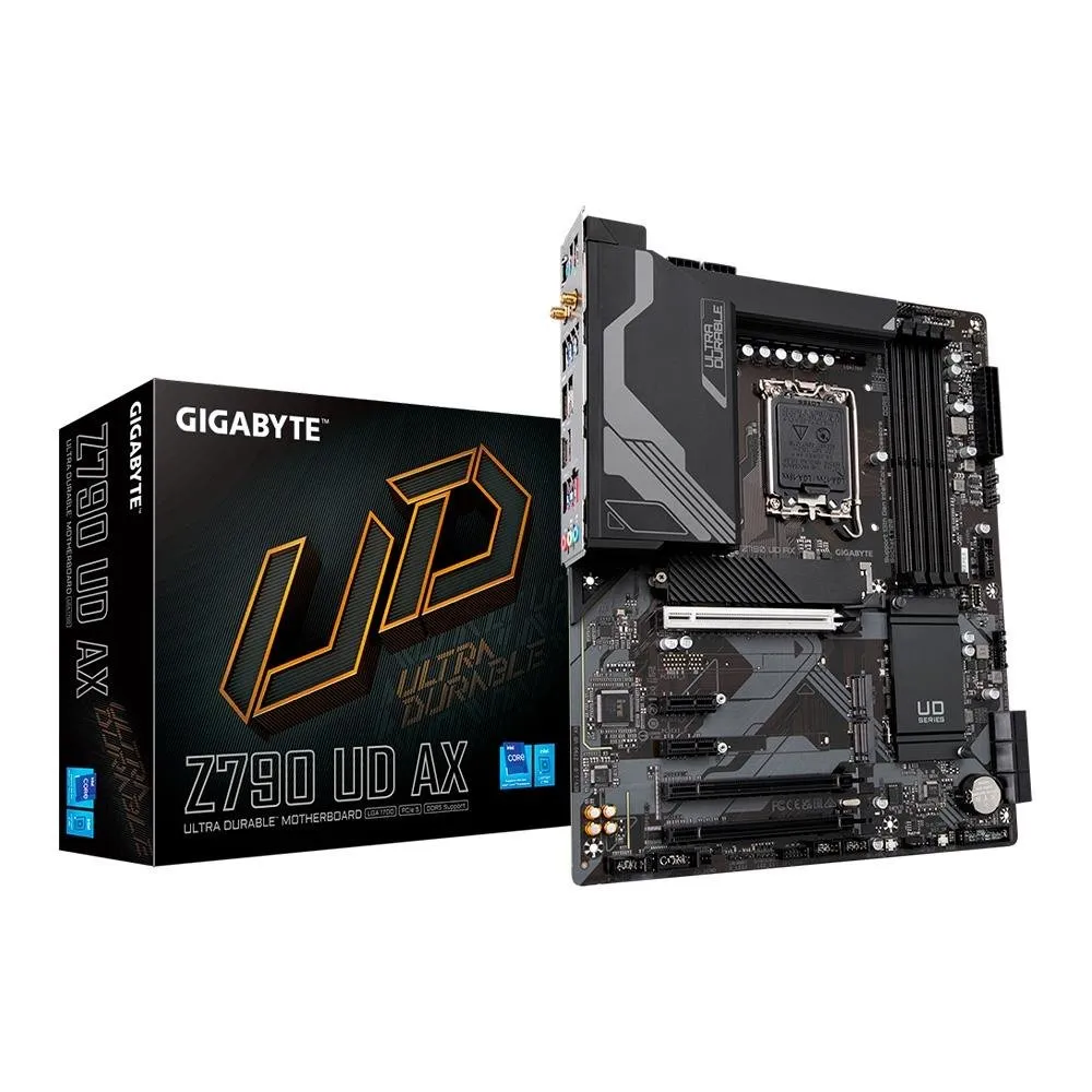 Placa-Mãe Gigabyte Z790 UD AX, Intel LGA 1700, ATX, DDR5, Wi-Fi, Bluetooth, Preto - Z790 UD AX​