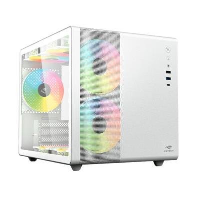 Gabinete Gamer C3Tech Gaming Aquarius MT-G710WH, Mini Tower, Micro ATX, Lateral em Vidro Temperado, Sem FANs, Branco - MT-G710WH