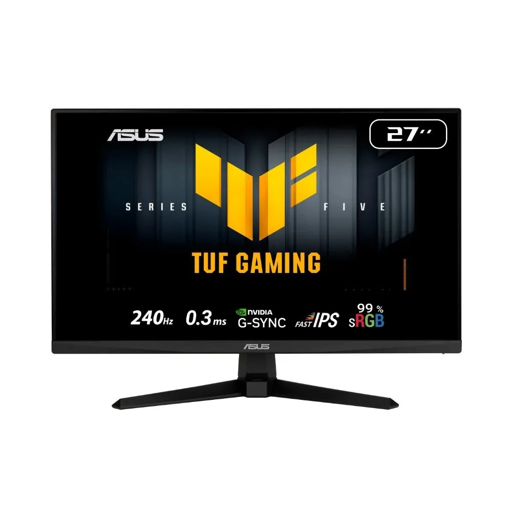"Monitor Gamer ASUS TUF 27"", Full HD, 240Hz, 0.3ms, Fast IPS, VRR, G-Sync Comp, FreeSync Premium, HDR10, Som Integrado, Preto - VG279QM5A"
