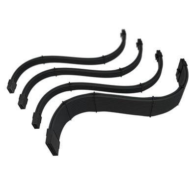 Cabo Extensor de Fonte Sleeved Rise Mode, 4 em 1, 1x 24p ATX, 1x 4+4p CPU, 2x 6+2p PCIe, Preto - RM-SL-FB
