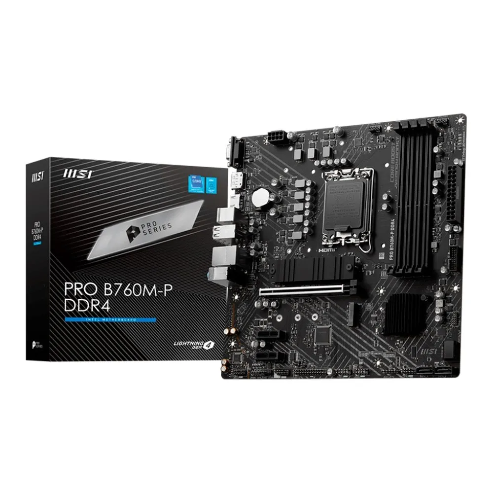 Placa-Mãe MSI PRO B760M-P, Intel B760, DDR4, Preto - PRO B760M-P DDR4