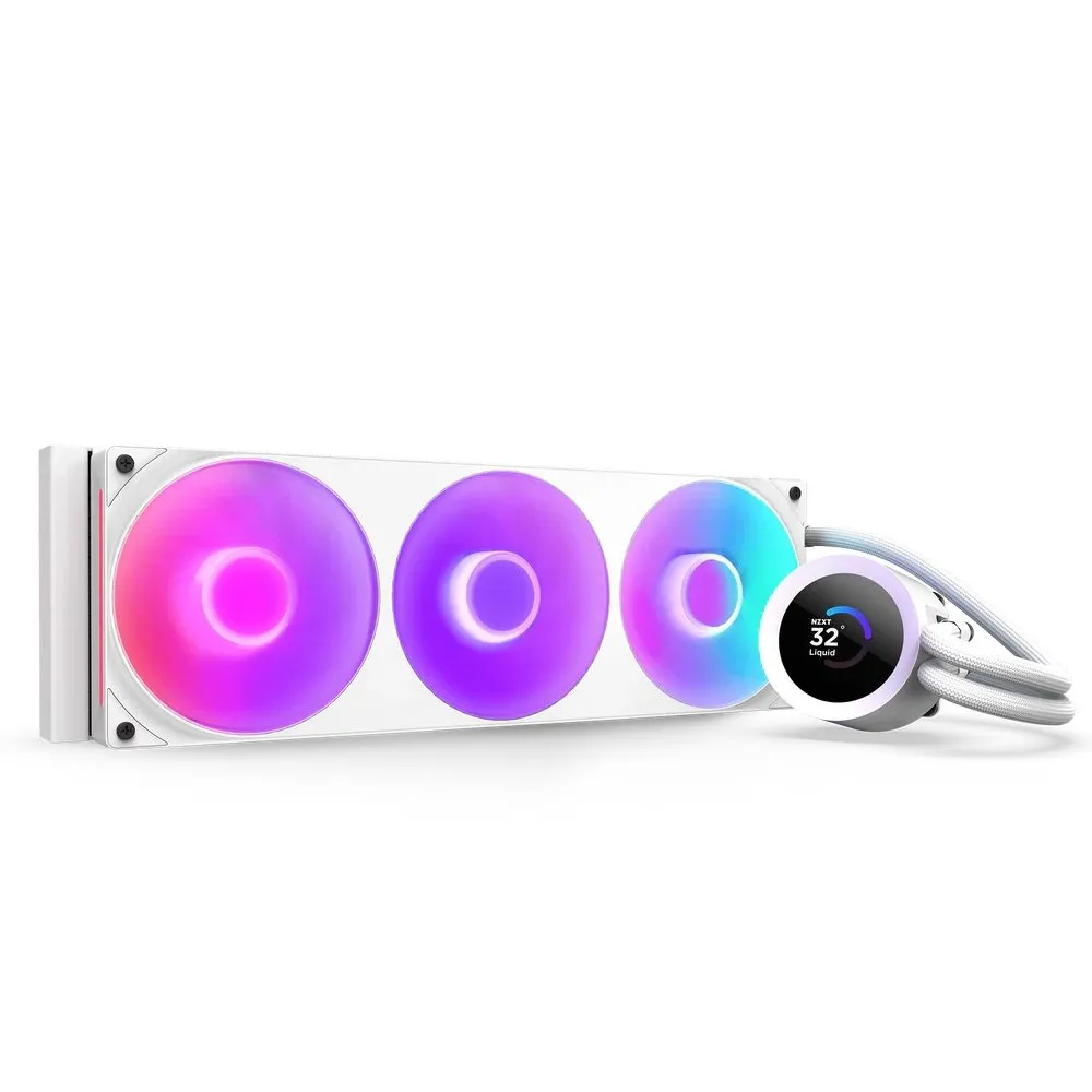 "Water Cooler NZXT Kraken Plus 360 RGB v2, Com Display LCD de 1.54"", Branco - RL-KR360-W2"