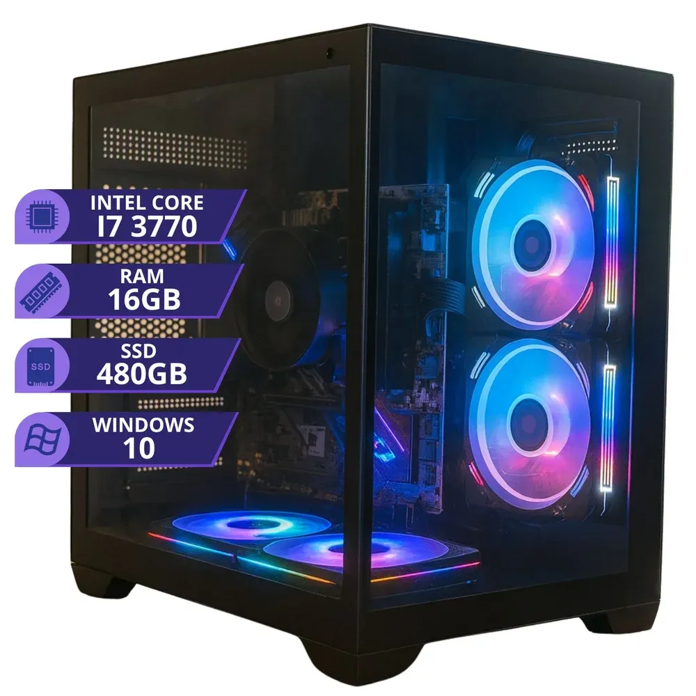 PC Gamer Cpu Intel i7 3.4ghz SSD 480GB Memoria Ram 16gb 500w