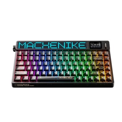 Teclado Mecânico Sem Fio Gamer Machenike KT84 Pro, Gasket, RGB, Switch Gateron Yellow, Preto - JJ02G2012