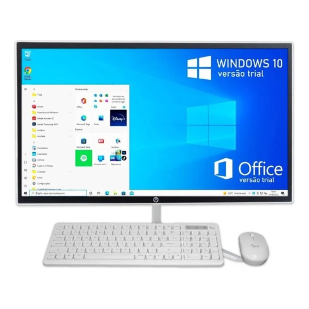 Computador All In One I7 8GB Ram SSD 960gb Tela 21.5 Hd Wifi - Branco