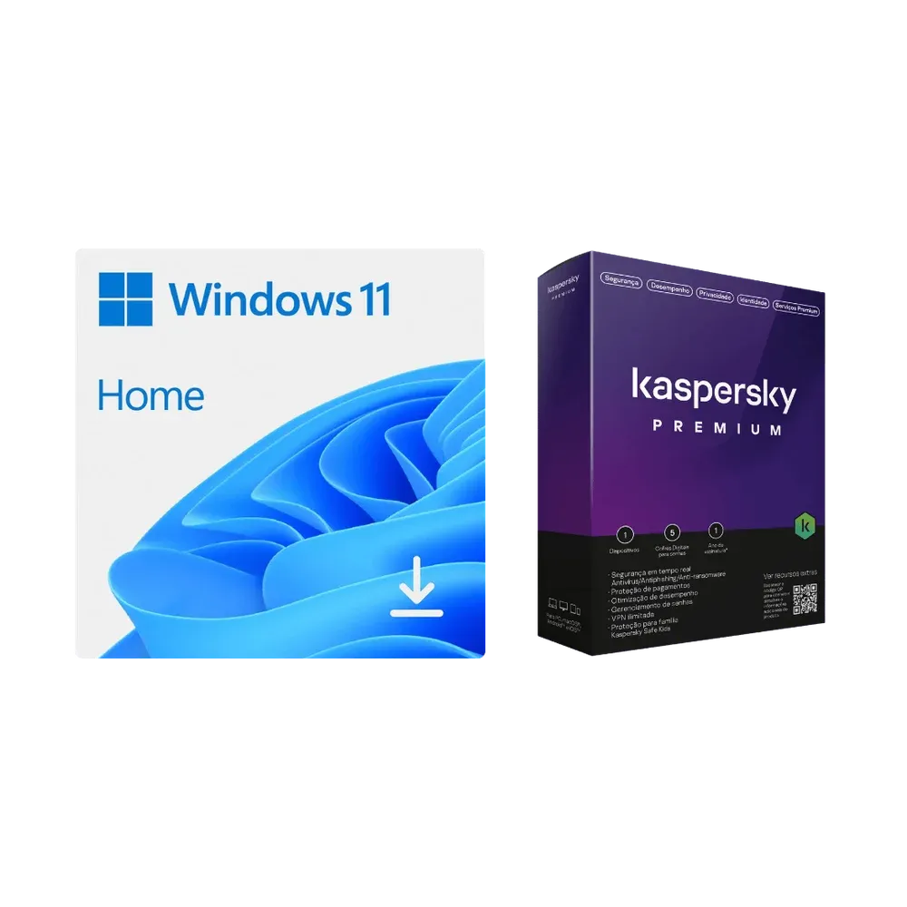 WINDOWS 11 Home + Kaspersky Premium 1 Dispositivo Assinatura 1 Ano
