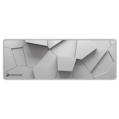 Mousepad Gamer Rise Mode 3D 02, Estendido 900x300mm, Borda Costurada, Branco - RM-MP-3D2-W