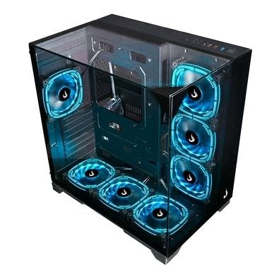 Gabinete Gamer Rise Mode Galaxy Full Glass, Mid Tower, ATX, Lateral e Frente em Vidro Temperado, Sem FANs, Preto - RM-CA-FG-B