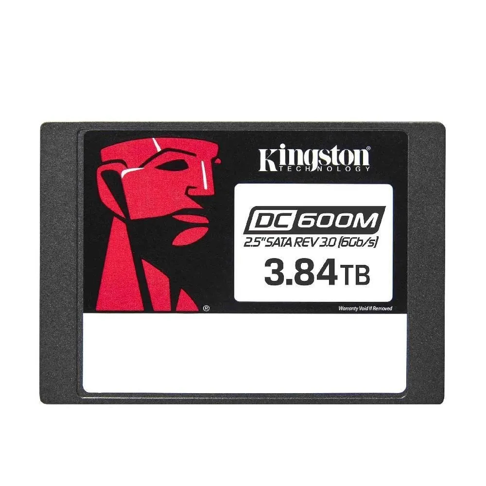 "SSD Kingston DC600M Mixed-Use, 3.84 TB, SATA III, 2.5"", Leitura: 560 MB/s, Gravação: 530 MB/s, para Servidor, Preto - SEDC600M/3840G"