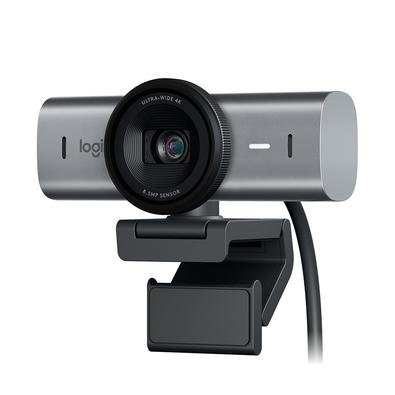 Webcam Ultra HD 4K Logitech MX Brio Com Microfones com Redução de Ruído, Protetor de Privacidade e Conexão USB-C, Grafite - 960-001548